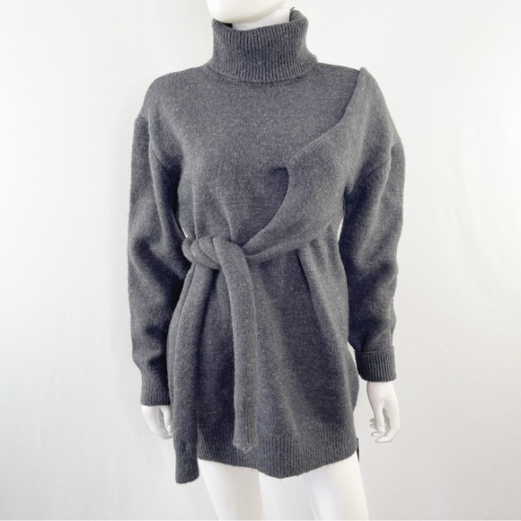 Storets Sweater Dress ELLA Cold Shoulder Knit Mini Size S/M Wool Blend New - Picture 2 of 9